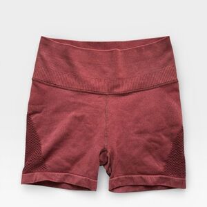 Women's Burgundy High-Waisted Shorts